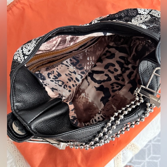 Sharif Embellished Women's leather bag hobo - Picture 7 of 8